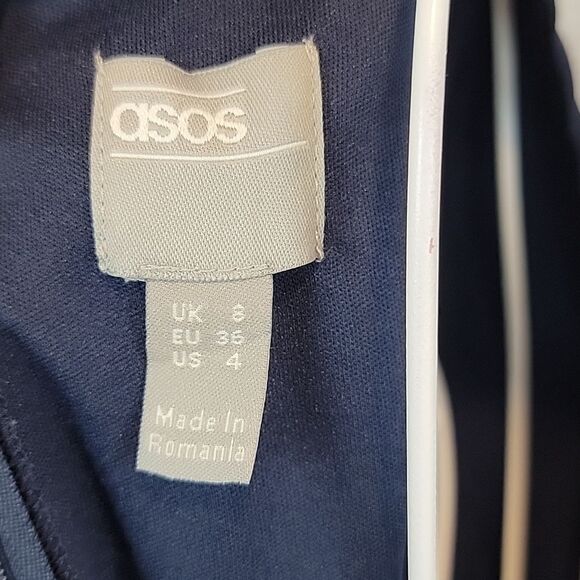 Asos special occasion midi dress in navy Women's Size 4 - Picture 11 of 15